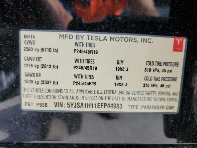 5YJSA1H11EFP44983 - 2014 TESLA MODEL S Սև լուսանկար 12