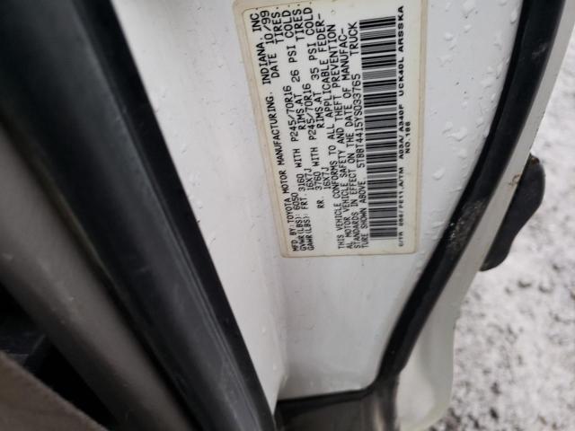 5TBBT4415YS033765 - 2000 TOYOTA TUNDRA ACCESS CAB თეთრი ფოტო 12