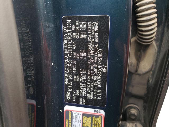KNDJP3A57H7491830 - 2017 KIA SOUL + BLUE photo 12