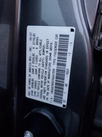 19UUA76537A041559 - 2007 ACURA TL TYPE S GRAY photo 12