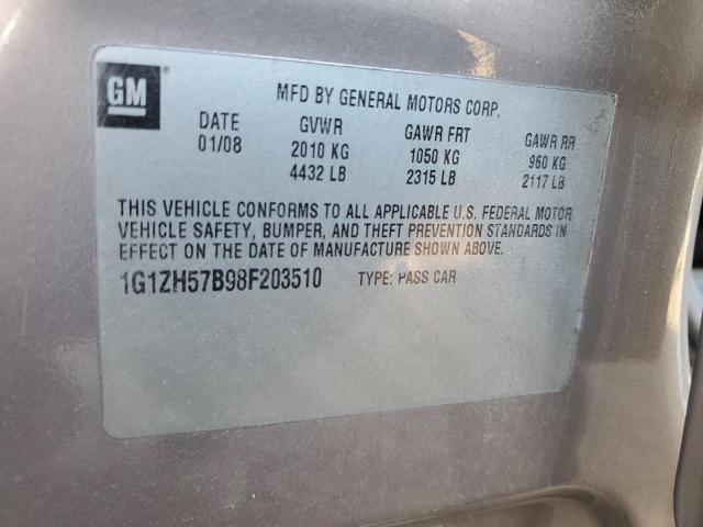 1G1ZH57B98F203510 - 2008 CHEVROLET MALIBU 1LT 棕色 照片 12