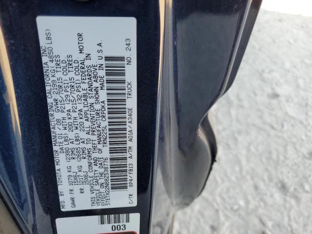 5TETX22N88Z538776 - 2008 TOYOTA TACOMA ACCESS CAB ლურჯი ფოტო 13