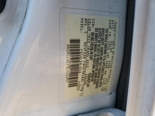 3N1BC13EX9L461397 - 2009 NISSAN VERSA S WHITE photo 12