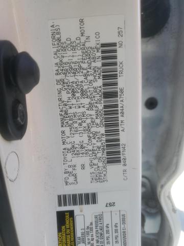 3TMJU62N37M045770 - 2007 TOYOTA TACOMA DOUBLE CAB PRERUNNER WHITE photo 12