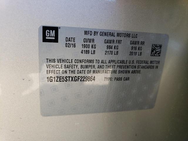 1G1ZE5STXGF229864 - 2016 CHEVROLET MALIBU LT BURN photo 12