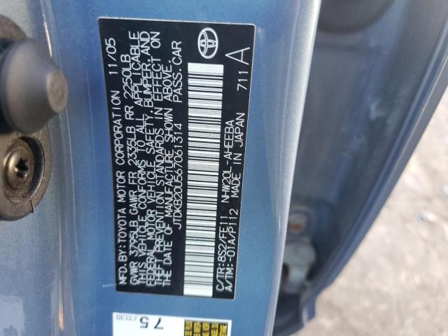 JTDKB20U567061314 - 2006 TOYOTA PRIUS BLUE photo 12