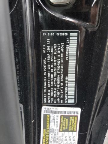 WVWFW7AH7CV016869 - 2012 VOLKSWAGEN EOS LUX 黑色 照片 12