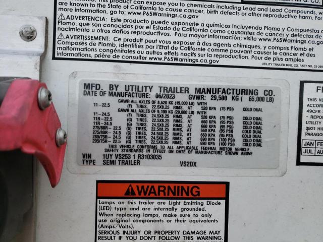 1UYVS2531R3103035 - 2024 UTILITY TRAILER Weiß Foto 10
