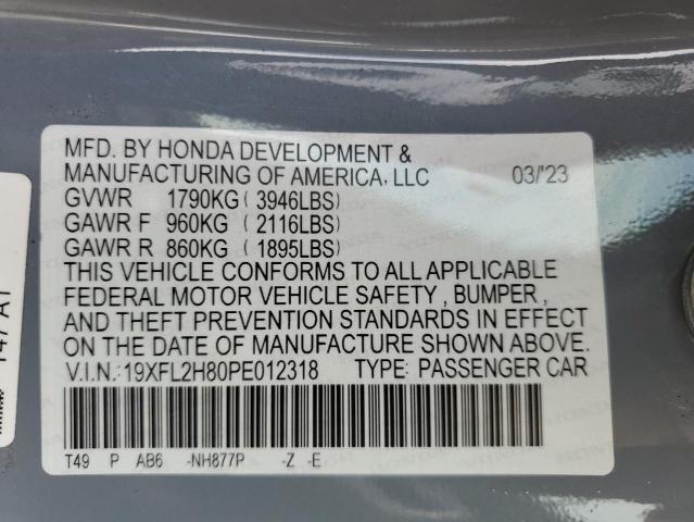 19XFL2H80PE012318 - 2023 HONDA CIVIC SPORT 蓝色 照片 13