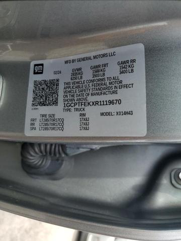 1GCPTFEKXR1119670 - 2024 CHEVROLET COLORADO ZR2 GRAY photo 13