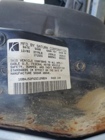 1G8AJ52F63Z129824 - 2003 SATURN ION LEVEL 2 GRAY photo 12