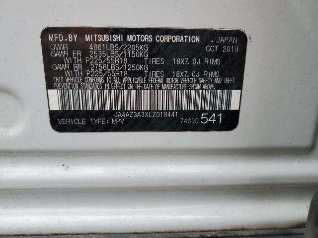 JA4AZ3A3XLZ018441 - 2020 MITSUBISHI OUTLANDER SE WHITE photo 13