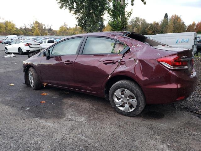 19XFB2F59EE252086 - 2014 HONDA CIVIC LX MAROON photo 2