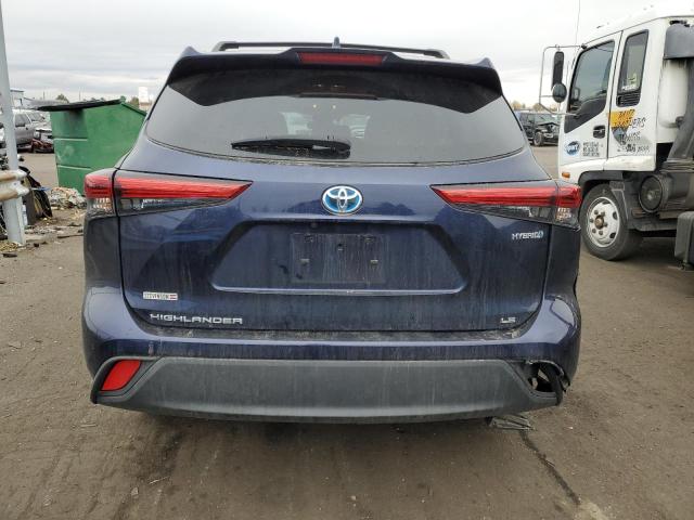 5TDBBRCH7MS066895 - 2021 TOYOTA HIGHLANDER HYBRID LE BLUE photo 6