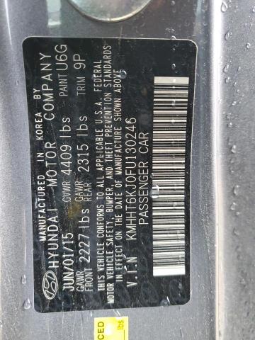 KMHHT6KJ0FU130246 - 2015 HYUNDAI GENESIS CO 3.8L GRAY photo 12