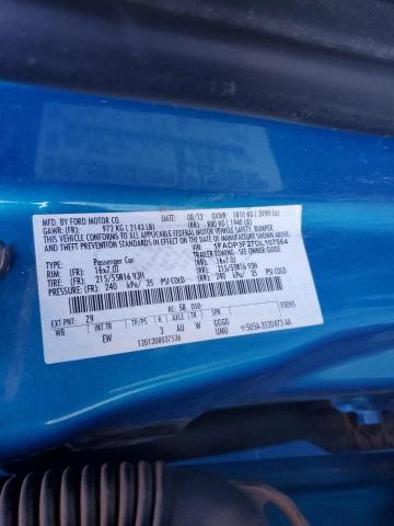 1FADP3F27DL107564 - 2013 FORD FOCUS SE BLUE photo 12