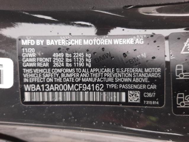 WBA13AR00MCF94162 - 2021 BMW M440XI CHARCOAL photo 12