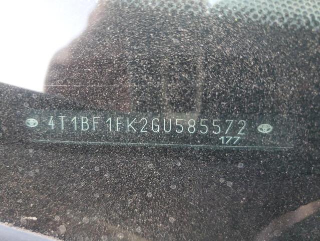 4T1BF1FK2GU585572 - 2016 TOYOTA CAMRY LE RED photo 12