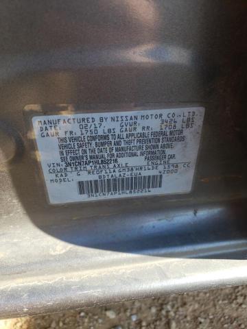 3N1CN7AP1HL852216 - 2017 NISSAN VERSA S SILVER photo 12