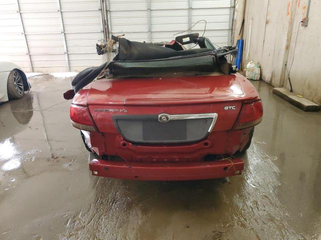 1C3EL75R46N131705 - 2006 CHRYSLER SEBRING GTC RED photo 6