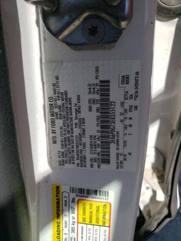 3FA6P0G73ER355122 - 2014 FORD FUSION S WHITE photo 12