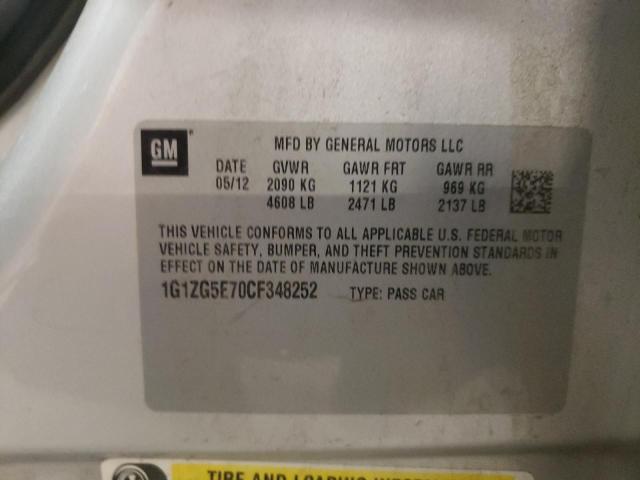 1G1ZG5E70CF348252 - 2012 CHEVROLET MALIBU LTZ ვერცხლისფერი ფოტო 12