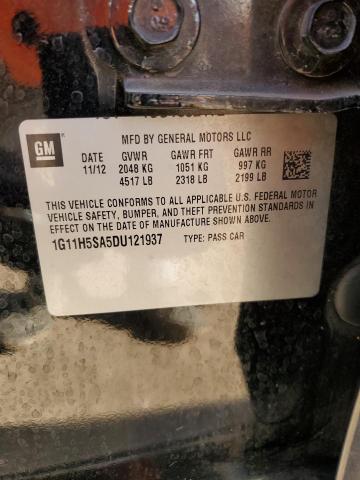 1G11H5SA5DU121937 - 2013 CHEVROLET MALIBU LTZ შავი ფოტო 12