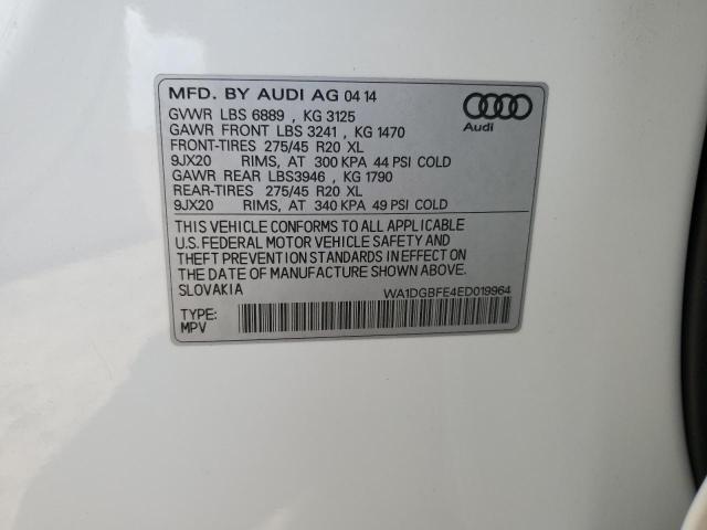 WA1DGBFE4ED019964 - 2014 AUDI Q7 PRESTIGE WHITE photo 13