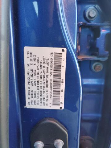 19UUA76527A006818 - 2007 ACURA TL TYPE S BLUE photo 12