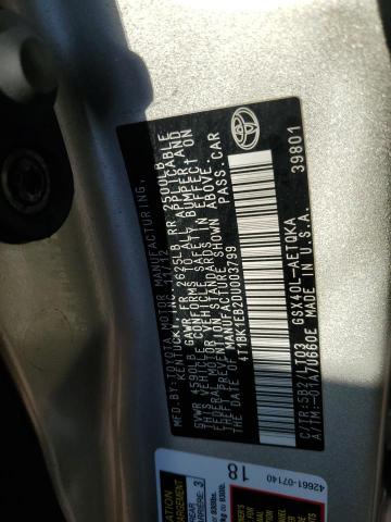 4T1BK1EB2DU003799 - 2013 TOYOTA AVALON BASE 棕色 照片 13