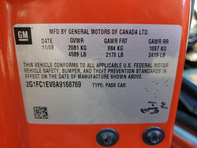 2G1FC1EV8A9168769 - 2010 CHEVROLET CAMARO LT ORANGE photo 12