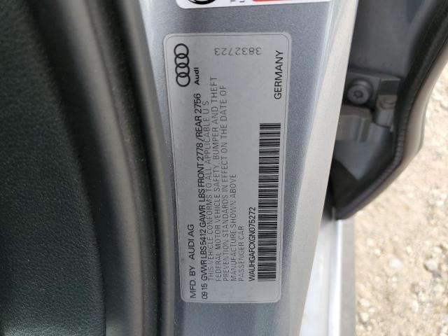 WAUHGAFCXGN075272 - 2016 AUDI A6 PRESTIGE ვერცხლისფერი ფოტო 12