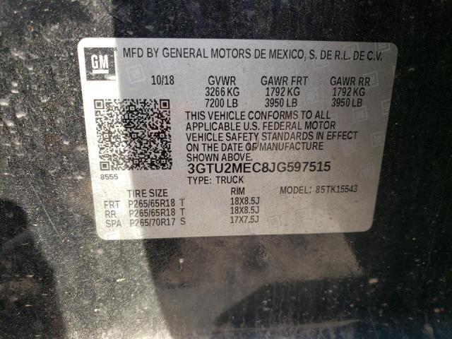 3GTU2MEC8JG597515 - 2018 GMC SIERRA K1500 SLE BLACK photo 12