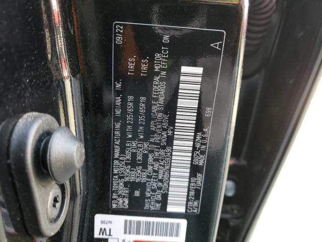 5TDHZRBH7NS593490 - 2022 TOYOTA HIGHLANDER XLE BLACK photo 13