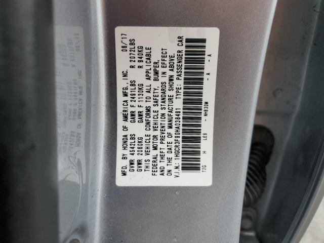 1HGCR3F90HA038491 - 2017 HONDA ACCORD TOURING SILVER photo 13