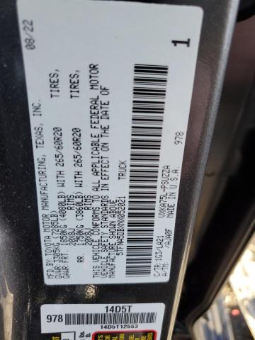 5TFNA5DBXNX052021 - 2022 TOYOTA TUNDRA CREWMAX PLATINUM Schwarz Foto 12