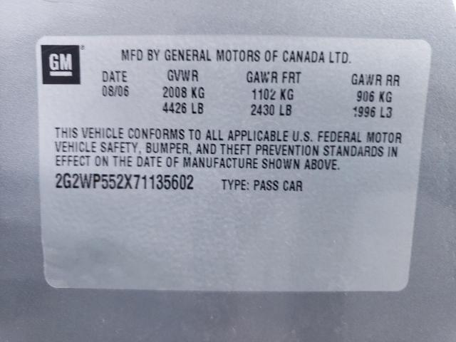 2G2WP552X71135602 - 2007 PONTIAC GRAND PRIX GRAY photo 12