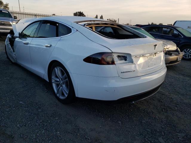 5YJSA1H11EFP37659 - 2014 TESLA MODEL S WHITE photo 2