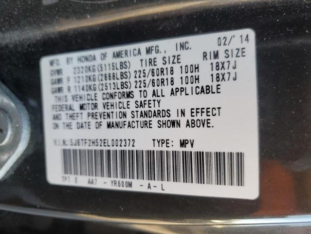 5J6TF2H52EL002372 - 2014 HONDA CROSSTOUR EXL შავი ფოტო 12