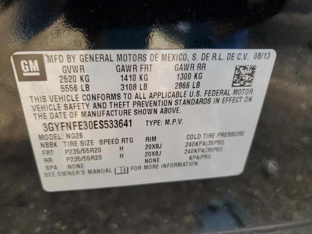 3GYFNFE30ES533641 - 2014 CADILLAC SRX PERFORMANCE COLLECTION Noir photo 12