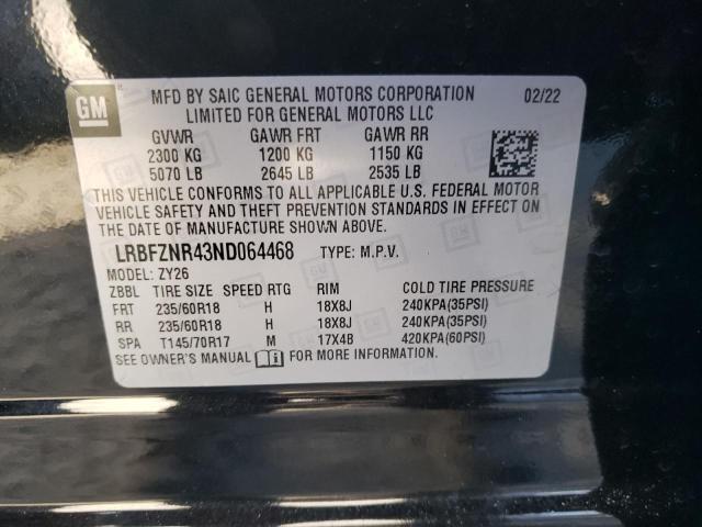 LRBFZNR43ND064468 - 2022 BUICK ENVISION ESSENCE Սև լուսանկար 13