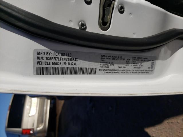 1C6RR7LT4NS195843 - 2022 RAM 1500 CLASS SLT 白色 照片 12