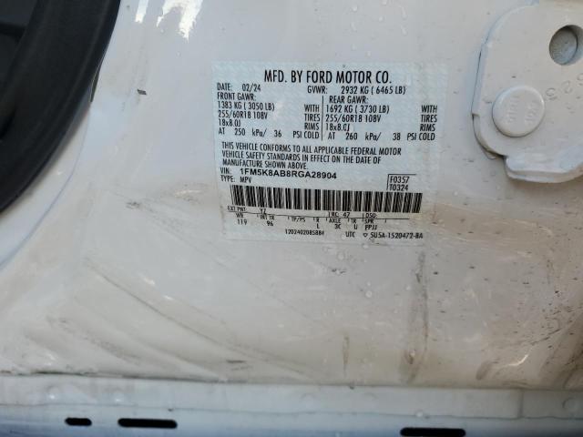 1FM5K8AB8RGA28904 - 2024 FORD EXPLORER POLICE INTERCEPTOR 白色 照片 13