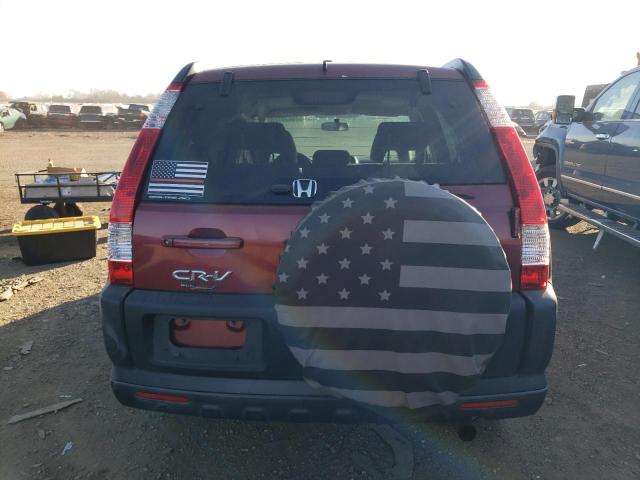 JHLRD78886C020859 - 2006 HONDA CR-V EX RED photo 6