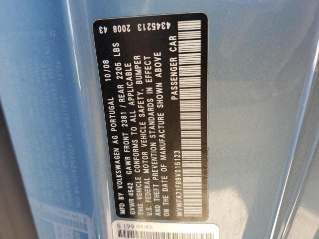 WVWFA71F89V015123 - 2009 VOLKSWAGEN EOS LUX 蓝色 照片 12