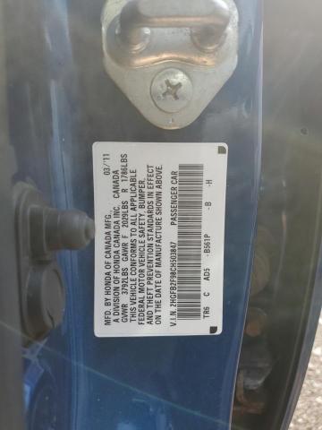 2HGFB2F98CH503847 - 2012 HONDA CIVIC EXL ლურჯი ფოტო 12