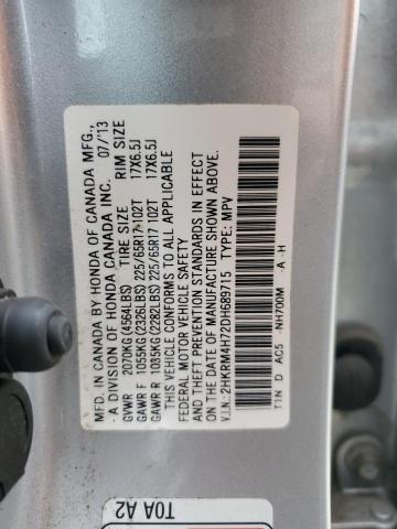 2HKRM4H72DH689715 - 2013 HONDA CR-V EXL SILVER photo 13