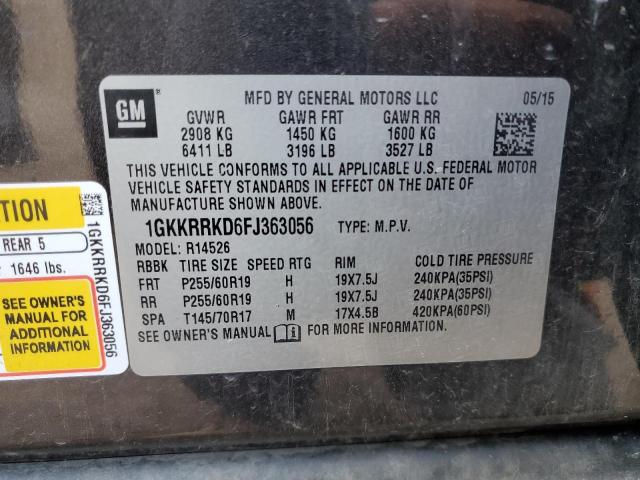 1GKKRRKD6FJ363056 - 2015 GMC ACADIA SLT-1 BLACK photo 14