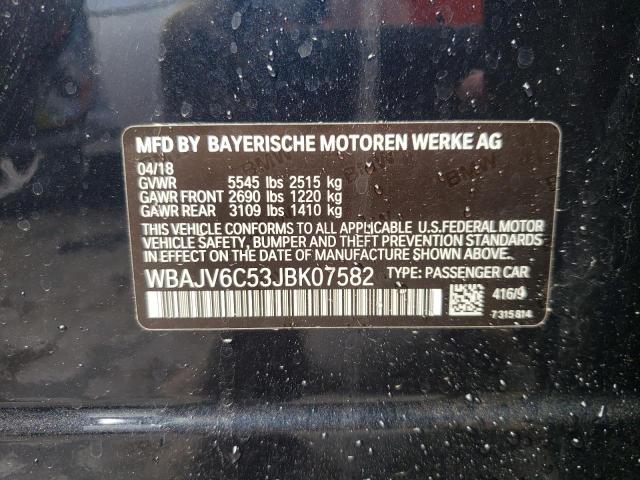 WBAJV6C53JBK07582 - 2018 BMW 640 XIGT BLACK photo 13