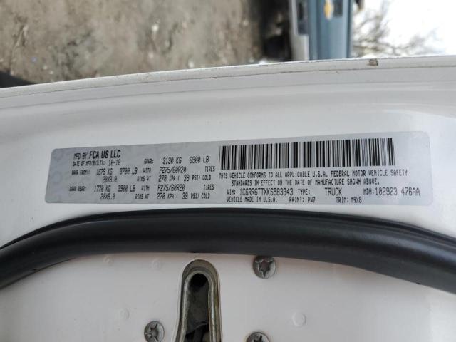 1C6RR6TTXKS583343 - 2019 RAM 1500 CLASS SLT თეთრი ფოტო 13